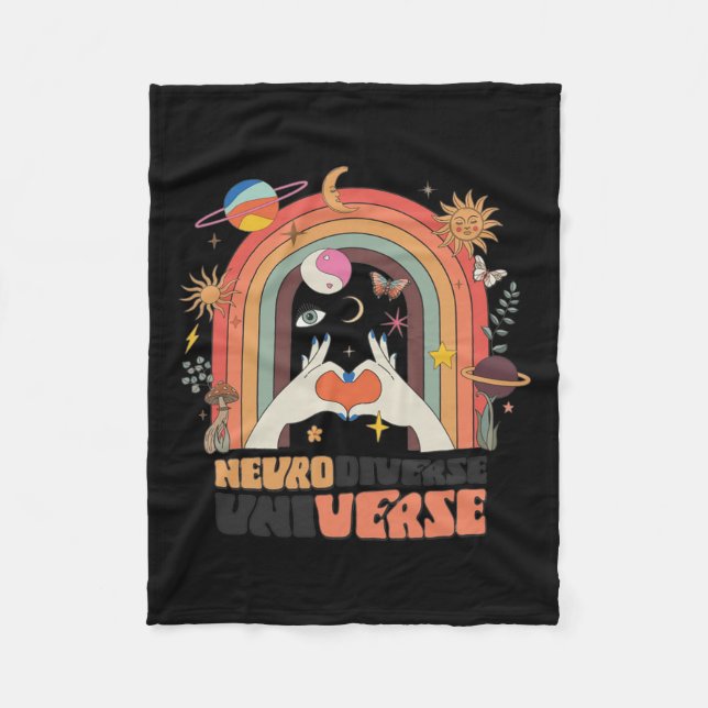 Cobertor De Velo Autismo Celestial do Universo Neurodiversificado (Frente)