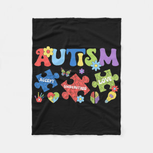 Cobertor De Velo Autismo Coquette Arco Quebra-cabeça aceitam entend