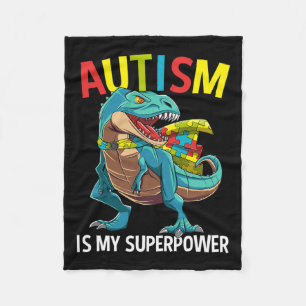 Cobertor De Velo Autismo É Meu Super Poder Dinossauro Quebra-cabeça