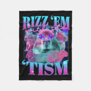 Cobertor De Velo Autismo Engraçado Rizz Em Com O Tismo Capybyra Mem