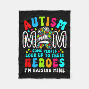 Cobertor De Velo Autismo Mãe Levantando Herói Bagunça Mensagem Bun