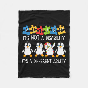 Cobertor De Velo Autismo pinguim não é uma deficiência é diferente