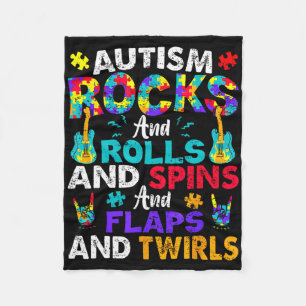 Cobertor De Velo Autismo Rocks E Rolls Engraçado Autismo Sensibiliz