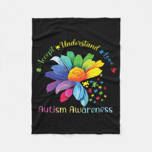 Cobertor De Velo Autismo Sensibilização Accept Girassol Compreende