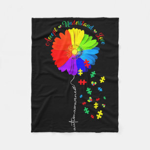 Cobertor De Velo Autismo Sensibilização Accept Girassol Compreende 