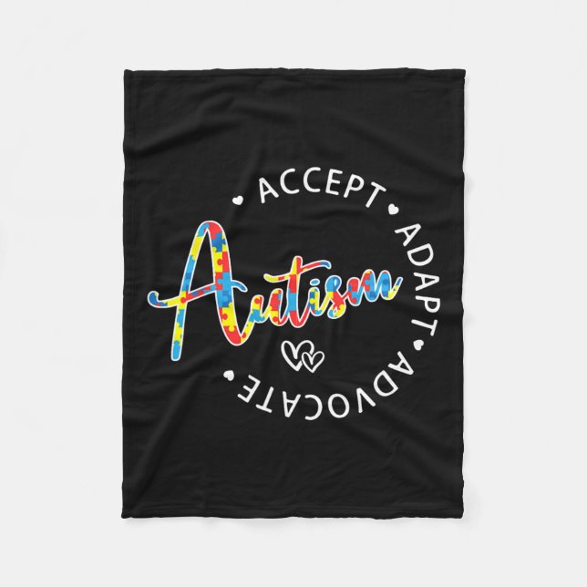 Cobertor De Velo Autismo Sensibilização Aceite Adaptar Advocate Mo  (Frente)