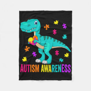 Cobertor De Velo Autismo Sensibilização Dinossauro Autismo Colorido