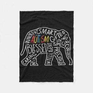 Cobertor De Velo Autismo Sensibilização Elefante Palavras Amante de