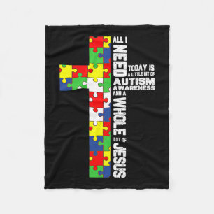 Cobertor De Velo Autismo Sensibilização Jesus Cristo Quebra-cabeça 