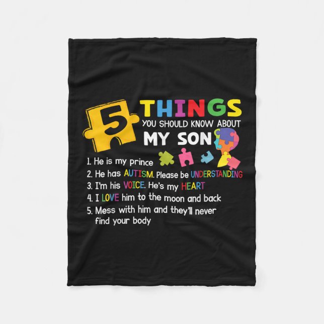 Cobertor De Velo Autista Filho Autismo Sensibilização Apoio à Mãe P (Frente)