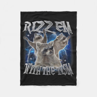 Cobertor De Velo Autista Racoon Autismo Meme Engraçado Rizz Em Com