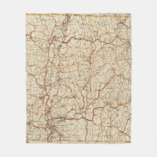 Cobertor De Velo Automobile map Massachusetts Vintage Geographic ca