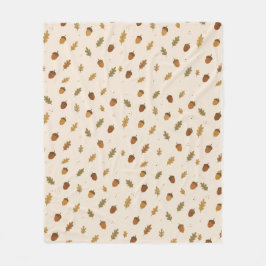 Cobertor De Velo Autumn Acorn Pattern Throw Blanket