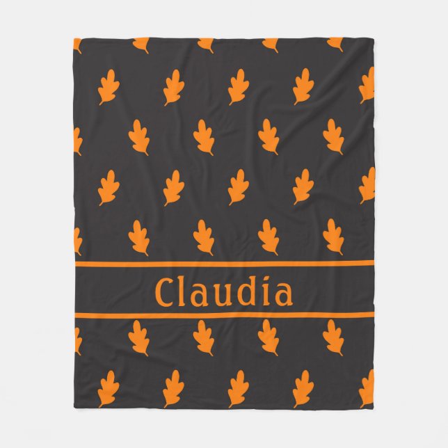 Cobertor De Velo Autumn Deixa Padrão Preto (Frente)