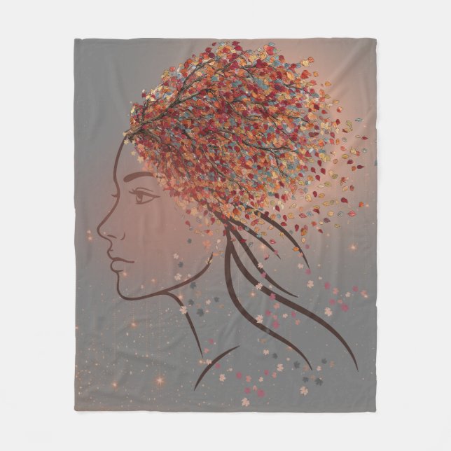 Cobertor De Velo Autumn Goddess – Feminine Seasonal Art (Frente)