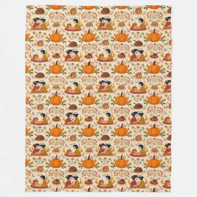 Cobertor De Velo Autumn Harvest Fleece Blanket (Frente)