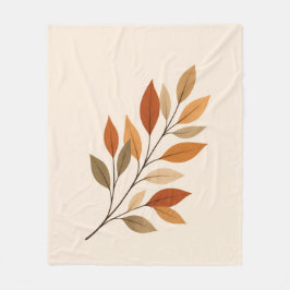 Cobertor De Velo Autumn Leaves Branch Fleece Blanket | Minimal Fall