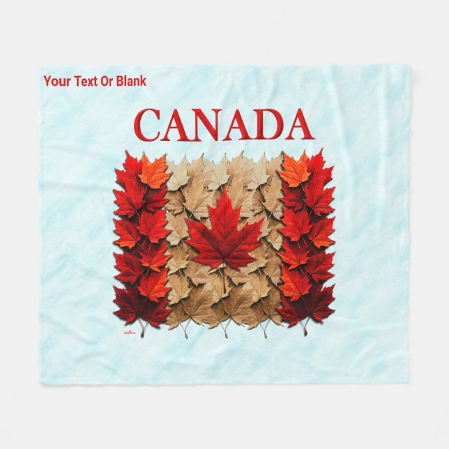 Cobertor De Velo Autumn Maple Leaf Canada Flag (Frente (Horizontal))