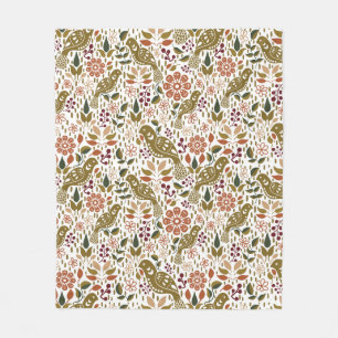 Cobertor De Velo Autumn Pheasant Folheed Art Fleece Blanket