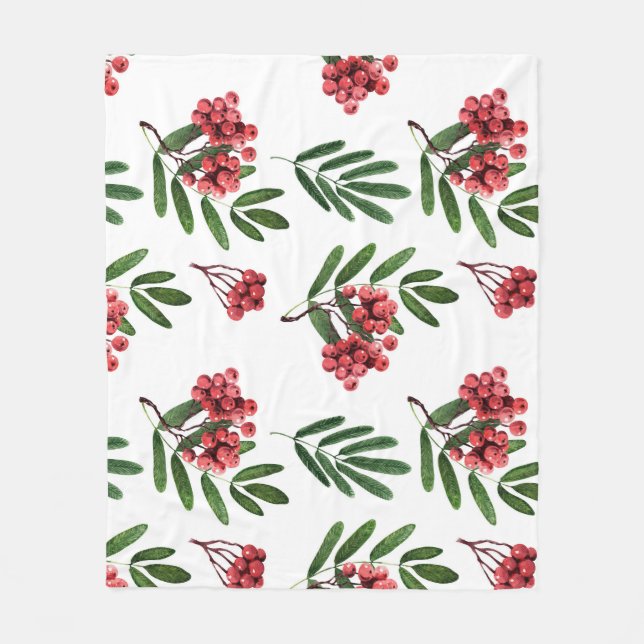 Cobertor De Velo Autumn Rowan, Bright Watercolor Fundo. (Frente)