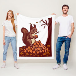 Cobertor De Velo 🐿️ Autumn Squirrel Polar Fleece Blanket - Gift 🍂