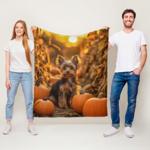Cobertor De Velo Autumn Yorkie Pup