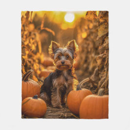 Cobertor De Velo Autumn Yorkie Pup