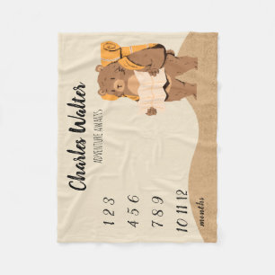 Cobertor De Velo Aventura Aguarda Urso Em Aberto De Milestone Bebê