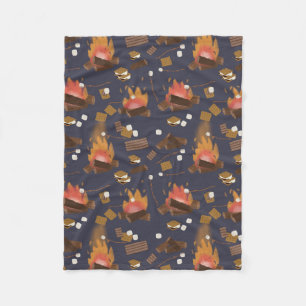 Cobertor De Velo Aventura e Marshmallow de Acampamento de Fogo