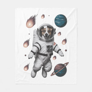 Cobertor De Velo Aventura Espacial Com Um Astronauta Cachorro