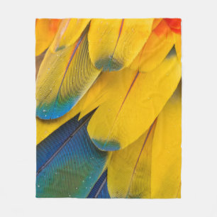 COBERTOR DE VELO AVES AZUIS E VERMELHAS AMARELAS DE FLOR PARADISE