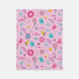 Cobertor De Velo Aves Coloridas De Flores