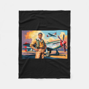 Cobertor De Velo Aviadores Negros Retro História Negra Segunda Guer