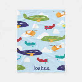 Cobertor De Velo Aviadores Personalizados de Menino