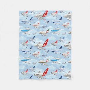 Cobertor De Velo Aviões civis comerciais de desenho animado, pat s