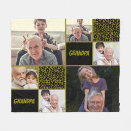 Cobertor De Velo Avô Colagem de Fotos Personalizadas