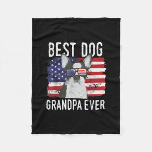 Cobertor De Velo Avô De Bandeira Americana Para O Melhor Cão Nunc