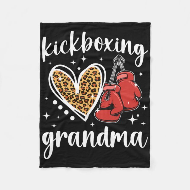 Cobertor De Velo Avó Kickboxing De Uma Avó Kickboxer Ouça (Frente)