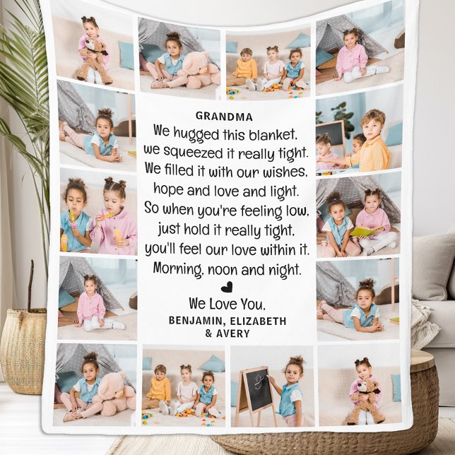 Cobertor De Velo Avó Moderno Personalizado Avós com Fotografias Múl (Criador carregado)