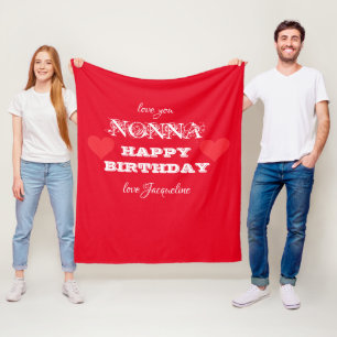 Cobertor De Velo Avó NONNA Feliz Aniversário Personalizado