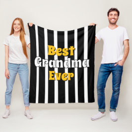 Cobertor De Velo Avó personalizada listras preto e branco