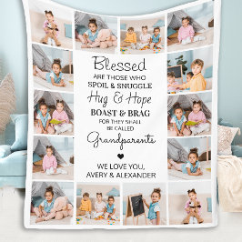 Cobertor De Velo Avós Abençoados Personalizaram 14 Colagem de Fotos