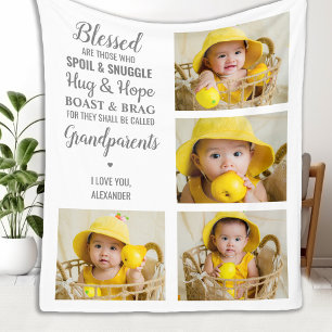 Cobertor De Velo Avós Vovó Vovô Colagem Fotográfica