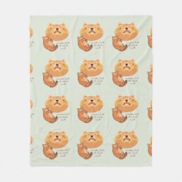 Cobertor De Velo Awake Orange Cat