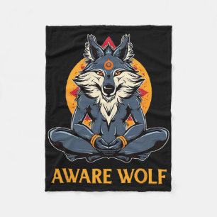 Cobertor De Velo Awarewolf Aware Wolf Yoga Meditação Namaste Iogue