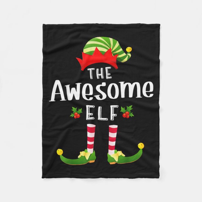 Cobertor De Velo Awesome Christmas Elf Matching Pajama X-mas Party  (Frente)