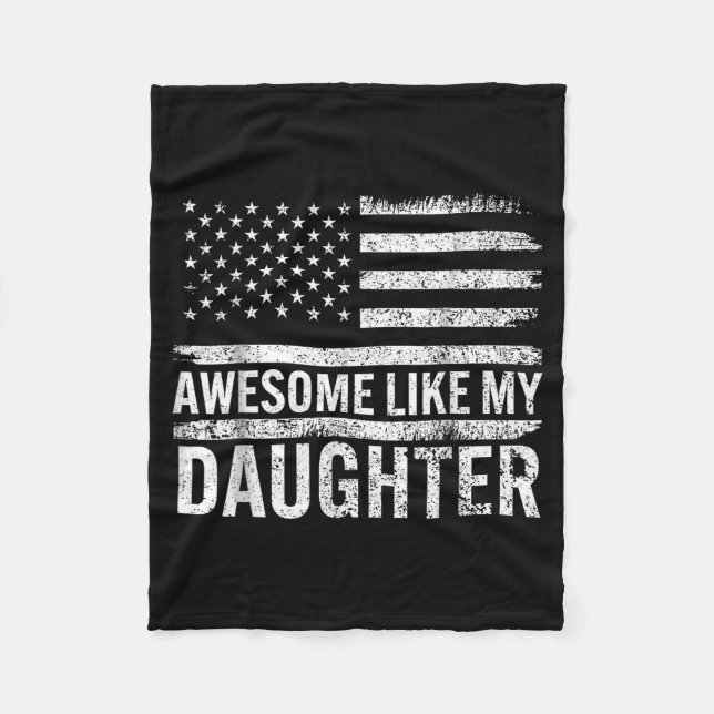 Cobertor De Velo Awesome Like My Daughter Men Funny Fathers Day Dad (Frente)