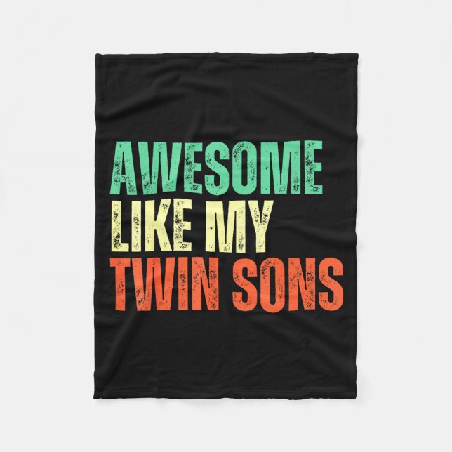 Cobertor De Velo Awesome Like My Twin Sons Funny Mom Dad Parent Nov (Frente)