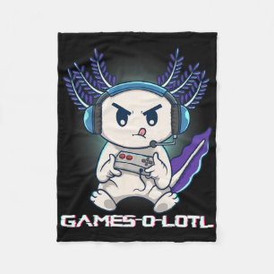Cobertor De Velo Axolote Jogando Jogos de Vídeo de Console Gamesolo