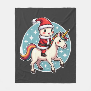 Cobertor De Velo Axolote Unicórnio Kawaii Natal Papai Noel Feliz Na